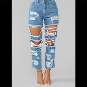 Fashion Nova Distressed Boyfriend Jeans